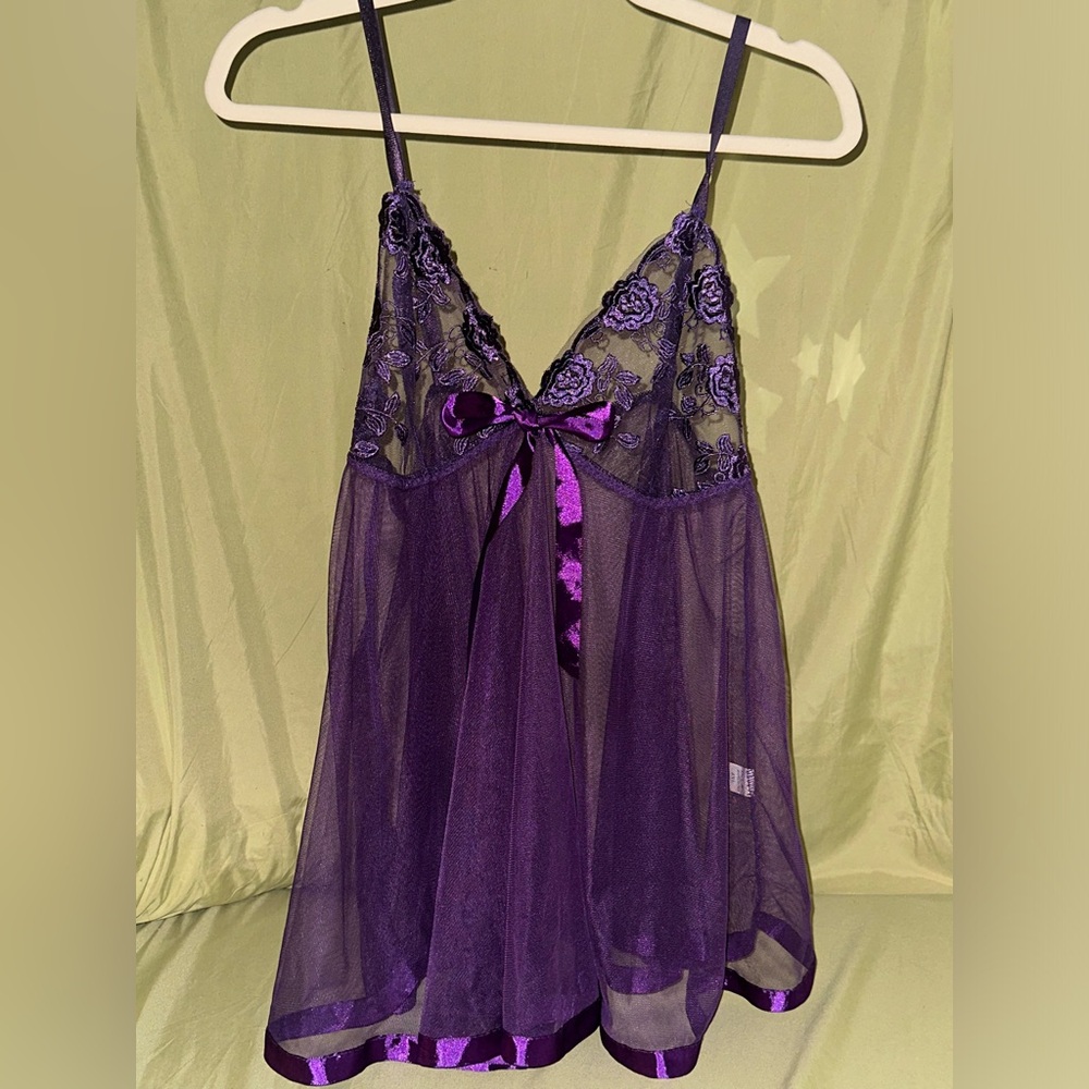 Purple mesh top